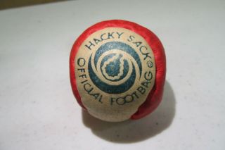 Vintage 80’s Hacky Sack Official Footbag 4151994 Red White Leather Taiwan