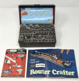 Vintage Craftsman 9 - 21291 14pc Kromedge Router Bit Set W/ Box & Papers