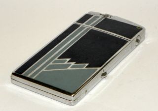 1930 ' s ronson tuxette modernistic art deco enamel automatic petrol case lighter 2