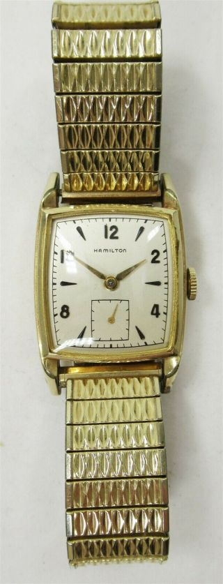 Vintage Hamilton Grade 747 17jewel Adjwrist Watch 1947 - 1954 14k Gold Filled Case