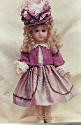 11 - 12 " (or) 15 - 16 " (or) 17 - 18 " Antique French German Doll Dress Jacket Hat Pattern