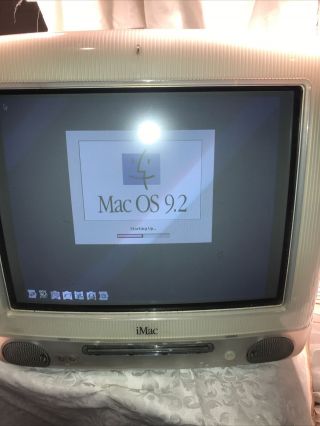 Vintage Apple Imac Mac M5521 Computer Running Os 9.  2 Blue