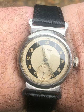 Fab Ww2 Era Movado Scarab Taubert Borgel Cased Mens Wrist Watch Cal.  150mn F.  W.  O