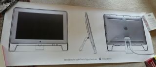 Vintage " Apple Cinema Display Actual Size " Think Different.  Poster 70 X 27