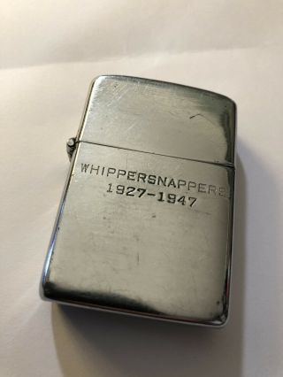 1940s Zippo Lighter 3 Barrel Hinge 16 Hole Whippersnappers 1927 - 1947 Good Spark