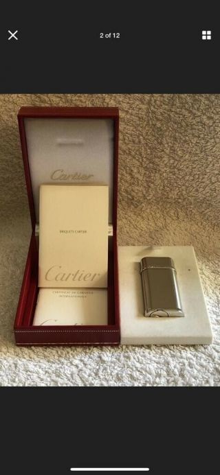 Lighter Cartier Silver Tone Unisex Palladium Flip Lighter