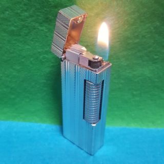Dunhill Rollagas Gas Lighter Silver / Iii Line Full Overhauled