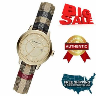 Burberry Bu10104 32mm Stainless Steel Case Multicolor Cloth Synthetic Sapphire