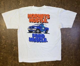 Vintage 90s Charlotte Hornets Nba T - Shirt Xl / Ford / Hornets Hustle Ford Muscle