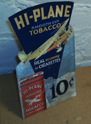Vintage Hi Plane Tobacco Pocket tin Die Cut Advertising Store Display Sign - RARE 2