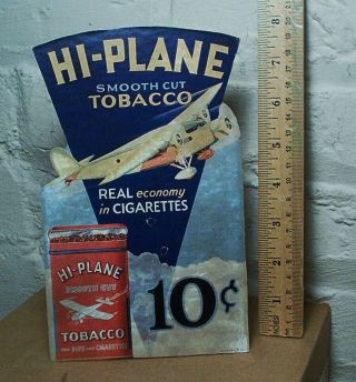 Vintage Hi Plane Tobacco Pocket tin Die Cut Advertising Store Display Sign - RARE 3