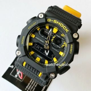 Casio G - Shock,  Ga - 900a - 1a9,  Heavy Duty Series,  Black X Yellow,  Analog Digital