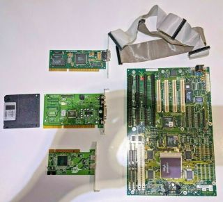 Vintage Micronics Pentium 166 CPU,  Motherboard,  16MB RAM VGA Video Sound Card 3