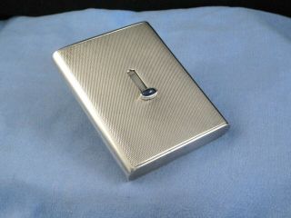 Sapphire & Sterling Silver Art Deco Antique Cigarette Cheroot Case Pocket Box