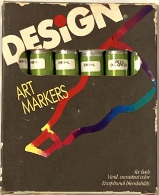 Vintage Design Art Markers Pack Of 6 Dark Green 248 - L