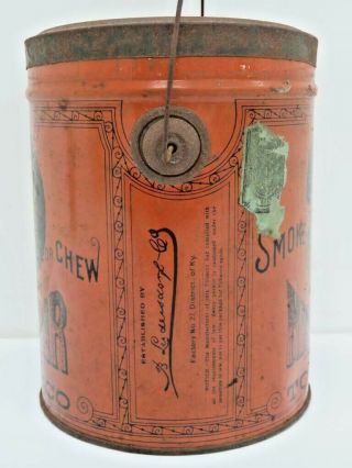 RARE BIGGER Hair Tobacco Tin.  1920s.  B.  Leidersdorf Co. 3