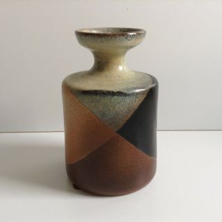 Vintage Studio Art Pottery Vessel Vase Mcm Weed Pot,  Signed Pottery Craft
