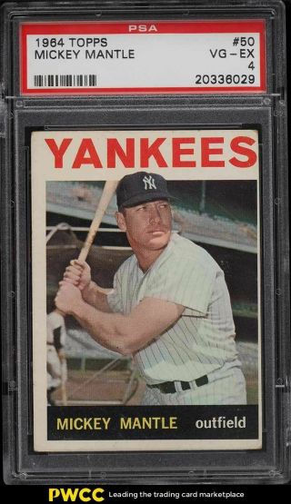 1964 Topps Mickey Mantle 50 Psa 4 Vgex