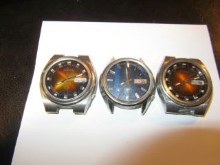 3 Seiko Vintage Automatic Dx 17 Jewel Men Watchs 6106 - 7619/ 29 Date,  Day 1974