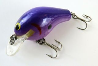 Vintage Bagley ' s Killer B - 1 Diving Balsa Wood Fishing Lure,  Purple on Purple 2