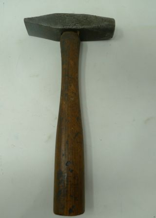 Vintage Heavy Chisel Hammer Forged Steel Wood Handle 9 "