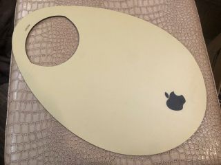 Rare Vintage Apple Oval Mouse Pad Cream Color 16 3/4 " X 11 " Macintosh