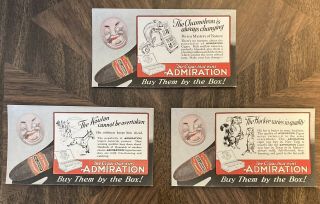 15 Antique ADMIRATION CIGAR Advertising Signs Cards - All Different - 2