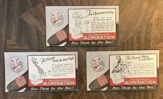 15 Antique ADMIRATION CIGAR Advertising Signs Cards - All Different - 4
