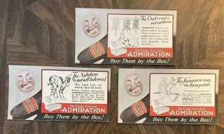 15 Antique ADMIRATION CIGAR Advertising Signs Cards - All Different - 6