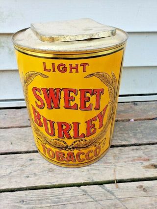 Vintage Sweet Burley Tobacco Tin Light Fine Cut Spaulding And Merrick