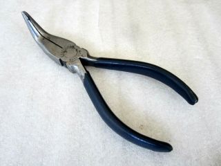 Vintage Craftsman 6 " Bent Needle Nose Pliers Vanadium Made In Usa
