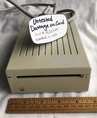 Apple Ii 3.  5 Floppy Disk Drive Vntg External Macintosh Computer A9m0106 Usa 1998