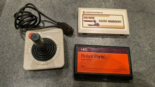 Commodore Vic 20 Computer Games And Controller: Tooth Invaders & Robot Panic