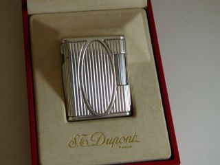 St Dupont Soubreny Lighter - Silver Plated - Boxed With Papers And Pouch