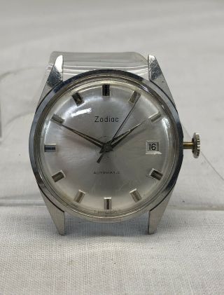 Vintage Men’s Zodiac Automatic Calendar Date Watch Eta 2472 Running Parts Repair