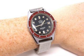 A Quality Gents Vintage Buler 6 Atm Divers Automatic Wristwatch A/f 22712