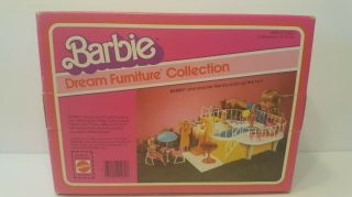 Vintage 1982 Barbie Dream House Patio Table and Chairs Set - Compete w/Box 2