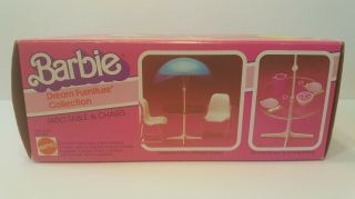 Vintage 1982 Barbie Dream House Patio Table and Chairs Set - Compete w/Box 3