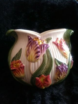 Vintage Fitz & Floyd Tulip Swan Pattern Vase Antique Collectible