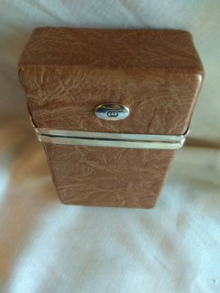 Vintage Rare Gucci Brown Leather Hard Cigarette Case,  Business Card Case