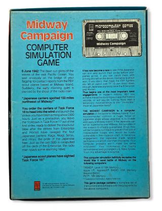 Midway Campaign by Avalon Hill,  Atari 400/800,  TRS - 80,  Apple II Military Game 2