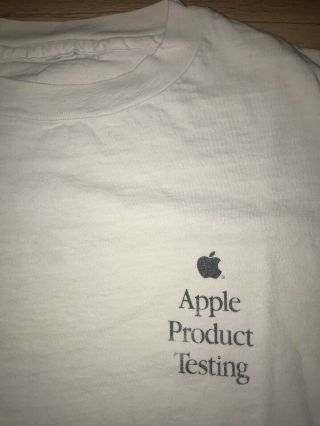 Vintage Apple Computer T - Shirt " Apple Product Testing " Team - Steve Jobs - 