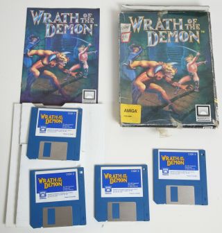 Wrath Of The Demon - An Amiga Game By Readysoft.  -.  Box Very Tatty