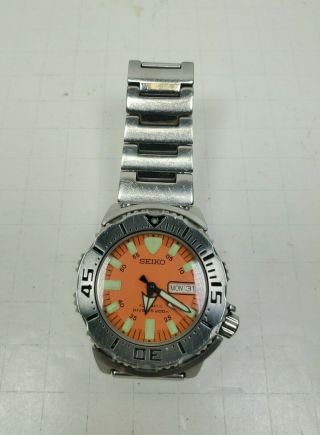 Seiko Monster 7s26 - 0350 Orange Diver 200m Automatic 42mm Watch