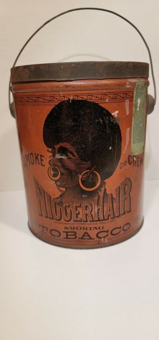 Rare " N " Hair Tobacco Tin.  1920s.  B.  Leidersdorf Co.