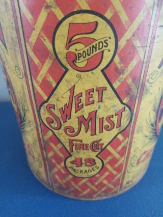1910 Sweet Mist tin litho store humidor tobacco tin scotten dillion co Detroit 3