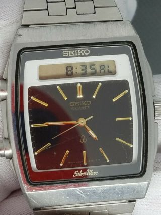 Rare Seiko Vintage Digital Watch BLACK Bond Era 80s H557 - 524A RETRO SILVERWAVE 2
