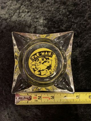 Vintage 1982 Bally Midway Mfg Co Pac - Man Advertising Glass Ashtray -