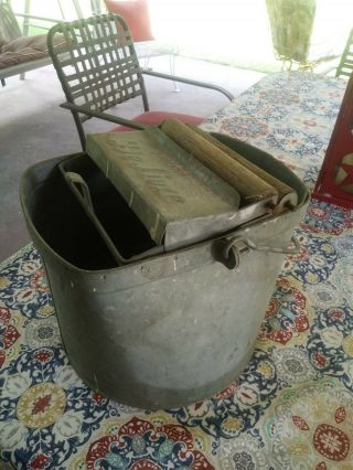 Vintage Deluxe Galvanized Wringer Mop Bucket Made In Usa