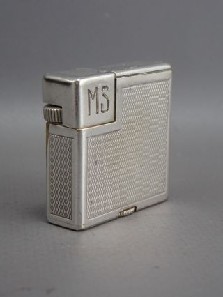 Rare Petrol Lighter Dunhill Savory Lady Small Silver Plated